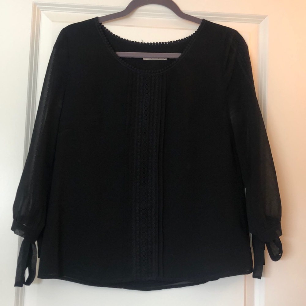 Long Sleeve Tie Blouse